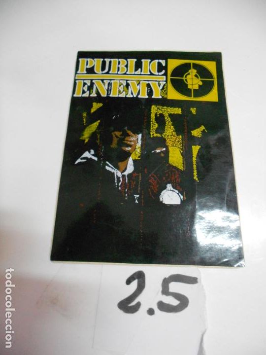 M&uacute;sica de cole&ccedil;&atilde;o: ANTIGUA PEGATINA VINTAGE A&Ntilde;OS 90 - PUBLIC ENEMY - ENVIO INCLUIDO A ESPA&Ntilde;A