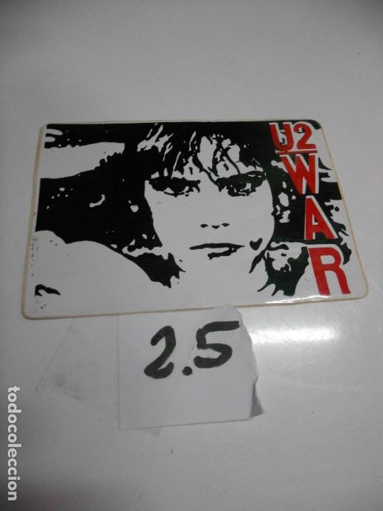 M&uacute;sica de cole&ccedil;&atilde;o: ANTIGUA PEGATINA VINTAGE A&Ntilde;OS 90 - U2 WAR - ENVIO INCLUIDO A ESPA&Ntilde;A