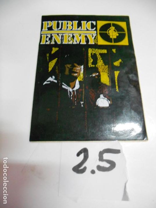 M&uacute;sica de cole&ccedil;&atilde;o: ANTIGUA PEGATINA VINTAGE A&Ntilde;OS 90 - PUBLIC ENEMY - ENVIO INCLUIDO A ESPA&Ntilde;A