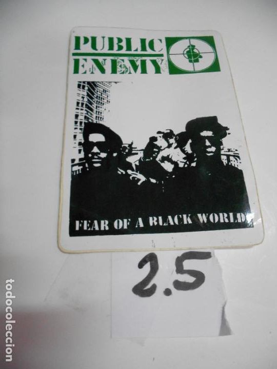 M&uacute;sica de cole&ccedil;&atilde;o: ANTIGUA PEGATINA VINTAGE A&Ntilde;OS 90 - PUBLIC ENEMY - ENVIO INCLUIDO A ESPA&Ntilde;A