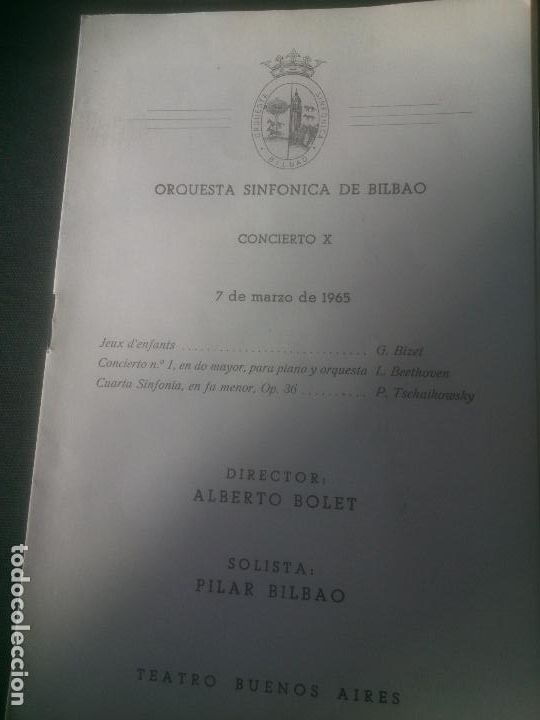 Musique de collection: ORQUESTA SINFONICA DE BILBAO TEATRO BUENOS AIRES 1965