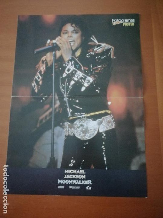 M&uacute;sica de colecci&oacute;n: MICHAEL JACKSON. MOONWALKER. FOTOGRAMAS POSTER. BUEN ESTADO. DOBLADO.