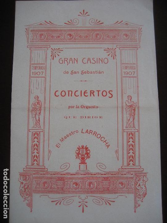 Musique de collection: San Sebastian. Gran Casino Programa 1 de Septiembre 1907. Maestro Arb&oacute;s.