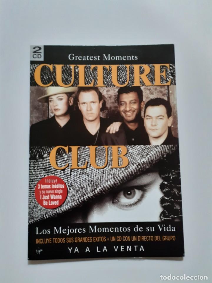 M&uacute;sica de cole&ccedil;&atilde;o: DISPLAY PROMOCIONAL CULTURE CLUB 34 X 24 MEJORES MOMENTOS A&Ntilde;O 1998. PRODUCTO OFICIAL DE DISCOGRAFICA
