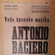Música de colección: CARTEL DEL CONCIERTO DEL PIANISTA ANTONIO BACIERO EN POLONIA - 3 MARZO 1971 - 68 X 100 CM. Lote 205819680
