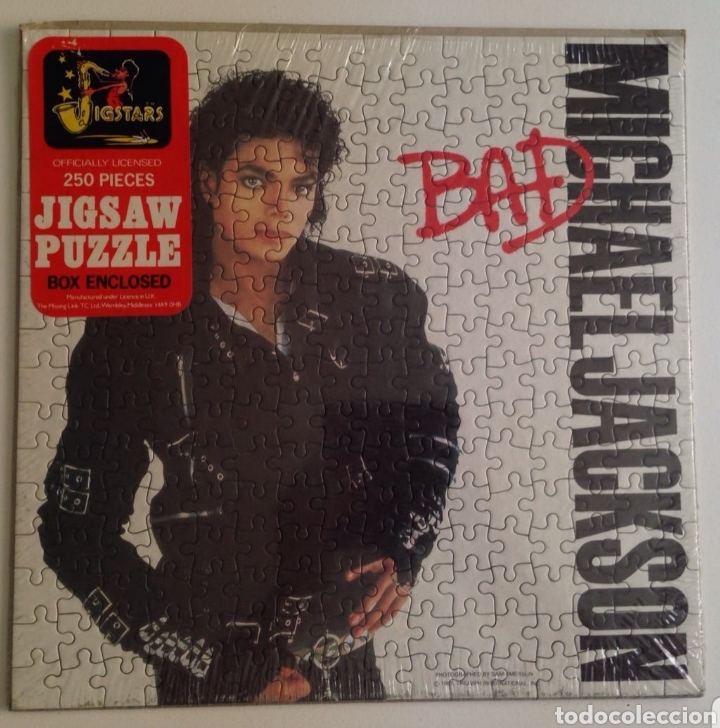 M&uacute;sica de colecci&oacute;n: Puzzle Michael Jackson. Bad (Lp Cover) puzzle oficial UK. 1987. 31x31