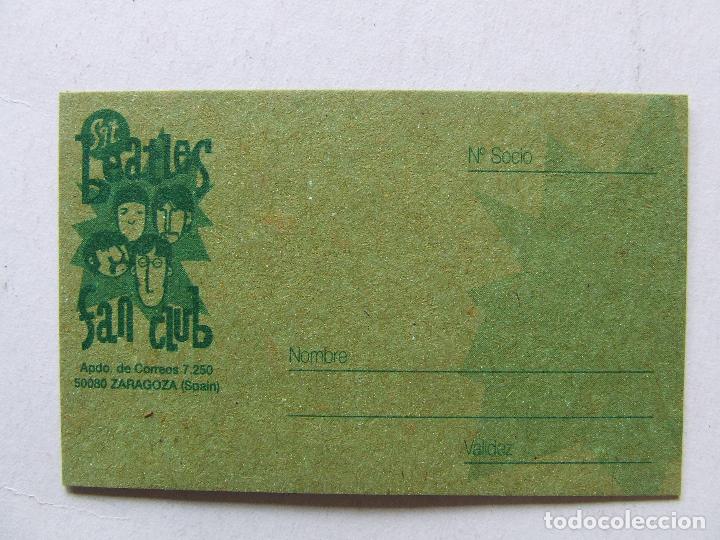 Musique de collection: CARNET DE SOCIO SGT. BEATLES FAN CLUB ESPA&Ntilde;A COLOR VERDE