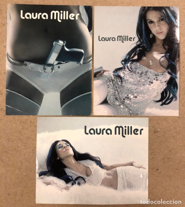 Musiksammlung: LAURA MILLER. LOTE DE 3 PEGATINAS PROMOCIONALES DE LA CANTANTE ARGENTINA DE 2001.