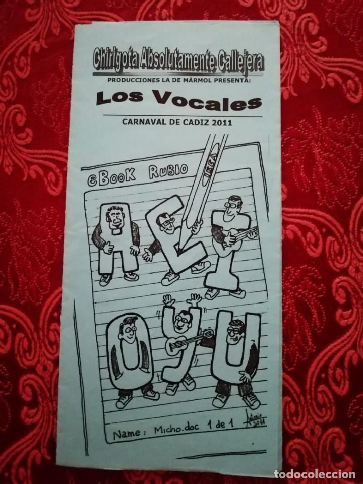 M&uacute;sica de colecci&oacute;n: Carnaval de C&aacute;diz libreto chirigota ilegal Las vocales