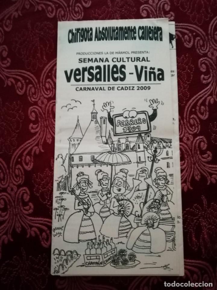 M&uacute;sica de colecci&oacute;n: Carnaval de C&aacute;diz libreto chirigota ilegal Versalles vi&ntilde;a