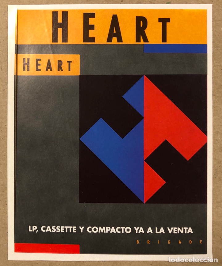 Collectible Music: HEART &ldquo;BRIGADE&rdquo; (1990). PEGATINA PROMOCIONAL DEL &Aacute;LBUM. SIN USAR.