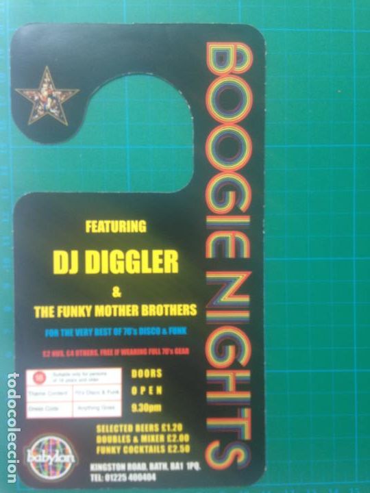 M&uacute;sica de colecci&oacute;n: FLYER - BOOGIE NIGHTS BABYLON BATH - DJ DIGGLER - Foto 2