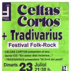 Música de colección: CELTAS CORTOS + TRADIVARIUS FESTIVAL FOLK - ROCK. Lote 217782600