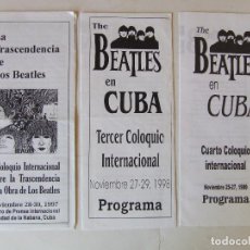 Música de colección: 3 PROGRAMAS TRIPTICOS COLOQUIO INTERNACIONAL THE BEATLES EN CUBA 1997 1998 1999