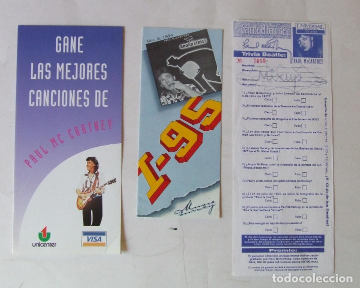 Musique de collection: BEATLES LOTE 3 FOLLETOS CONCURSOS PAUL McCARTNEY ARGENTINA ESTADOS UNIDOS M&Eacute;XICO