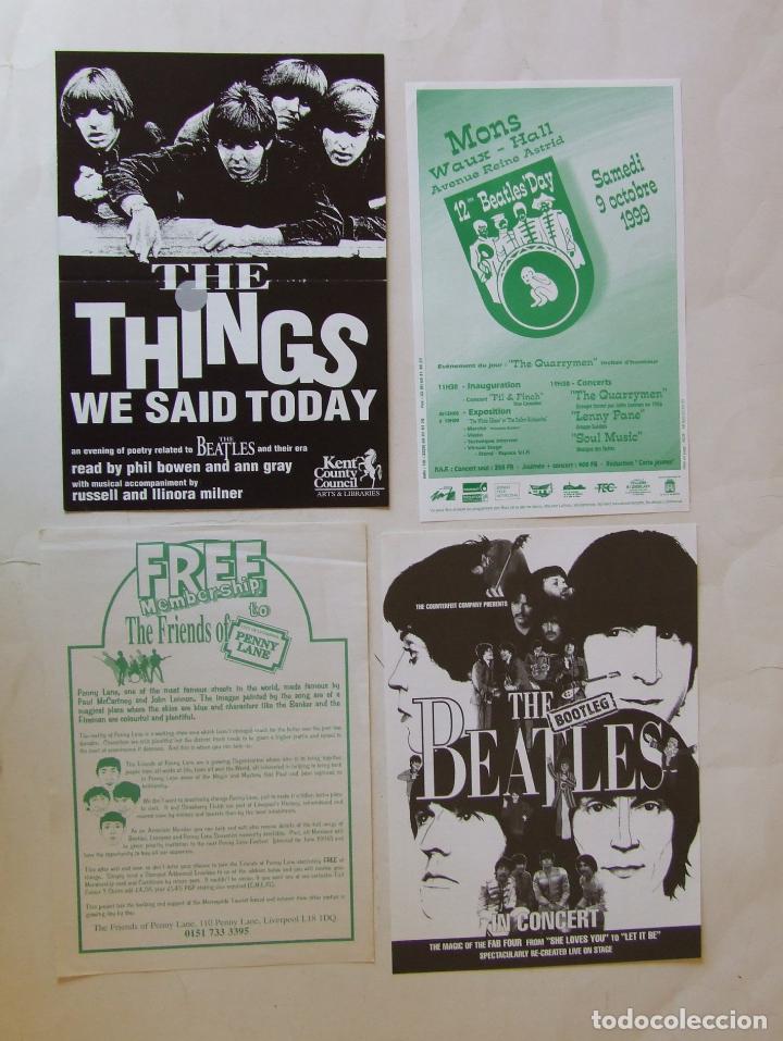 M&uacute;sica de colecci&oacute;n: LOTE 4 FLYERS PUBLICITARIOS EVENTOS BEATLES