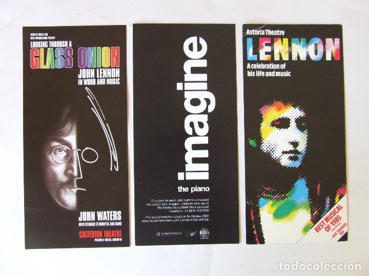 Musique de collection: BEATLES LOTE 3 FLYERS CARTULINA PUBLICITARIOS EVENTOS JOHN LENNON