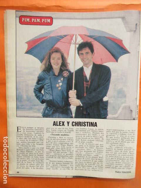 M&uacute;sica de colecci&oacute;n: ARTICULO 1987 - LA MOVIDA MADRID MADRILE&Ntilde;A - ALEX Y CHRISTINA ROSENVINGE - 22 x 28 CM 1 PAGINA