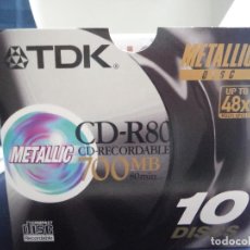 Música de colección: TDK CDR 80 METALLIC 700MB 80 MIN (10 UNIDADES). Lote 366209706