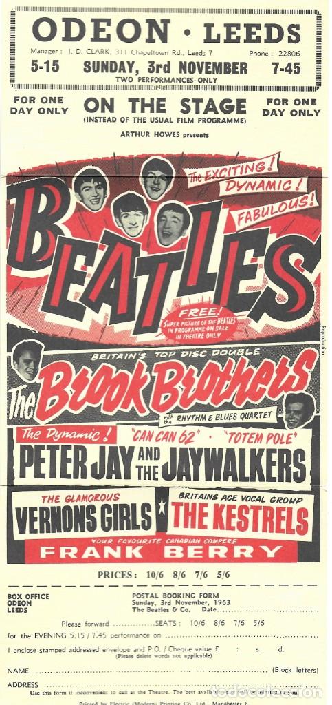 Música de colección: THE BEATLES: Réplica del programa de su actuación en Leeds, el 3 de noviembre de 1963 - Foto 1 - 227988515