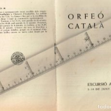Música de colección: 1952 ORFEÓ CATALÀ PROGRAMA EXCURSIÓ A PARÍS 2- 10 DE JUNY. Lote 228203775
