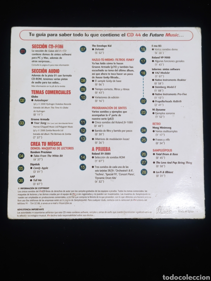 M&uacute;sica de colecci&oacute;n: Cd future music, N&deg; 44. - Foto 2