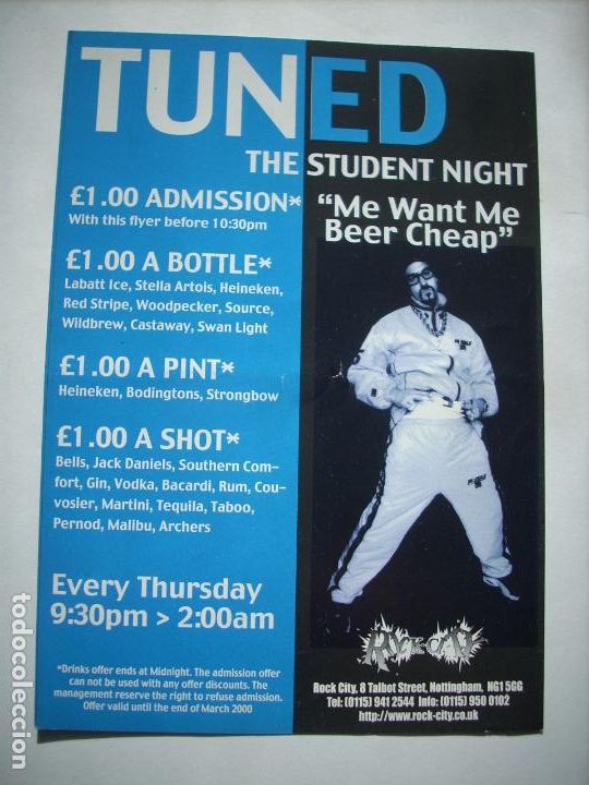 M&uacute;sica de colecci&oacute;n: FLYER TUNED THE STUDENT NIGHT MANCHESTER - Foto 2