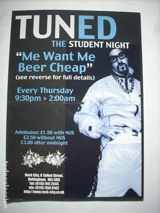 M&uacute;sica de colecci&oacute;n: FLYER TUNED THE STUDENT NIGHT MANCHESTER - Foto 1