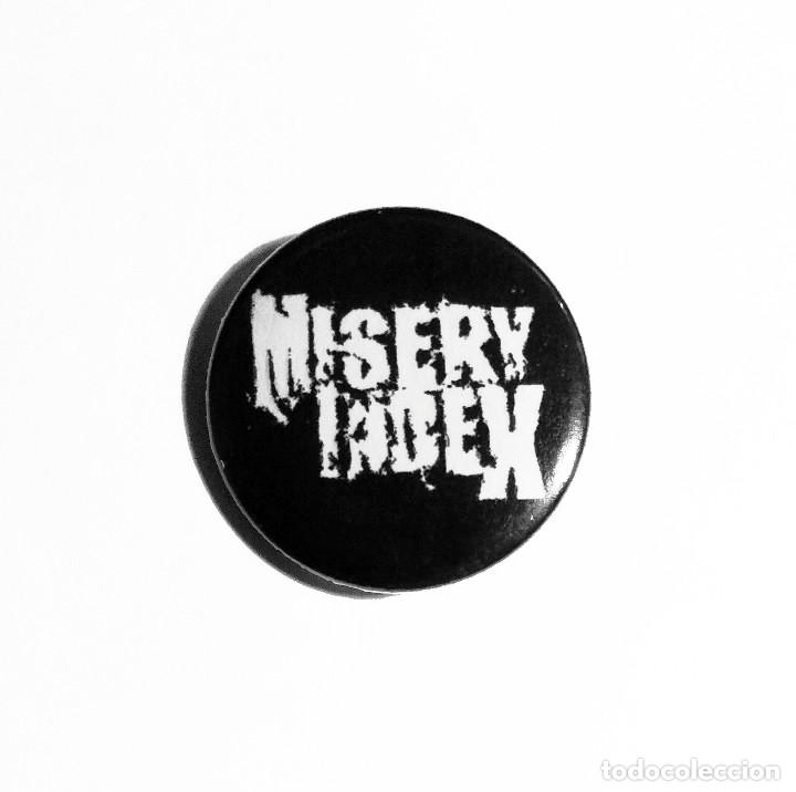 M&uacute;sica de colecci&oacute;n: MISERY INDEX - LOGO CHAPA 31mm (CON IMPERDIBLE) - DEATH METAL GRINDCORE