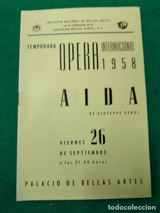 M&uacute;sica de colecci&oacute;n: OPERA. AIDA. GIUSEPPE VERDI. TEMPORADA INTERNACIONAL 1958. PALACIO DE BELLAS ARTES