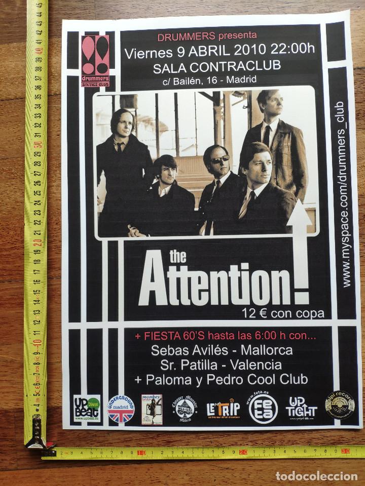 Musica di collezione: THE ATTENTION - POSTER * CARTEL 40 X 30 - IMPECABLE - A&Ntilde;OS 2000 * MOD * DRUMMERS CLUB