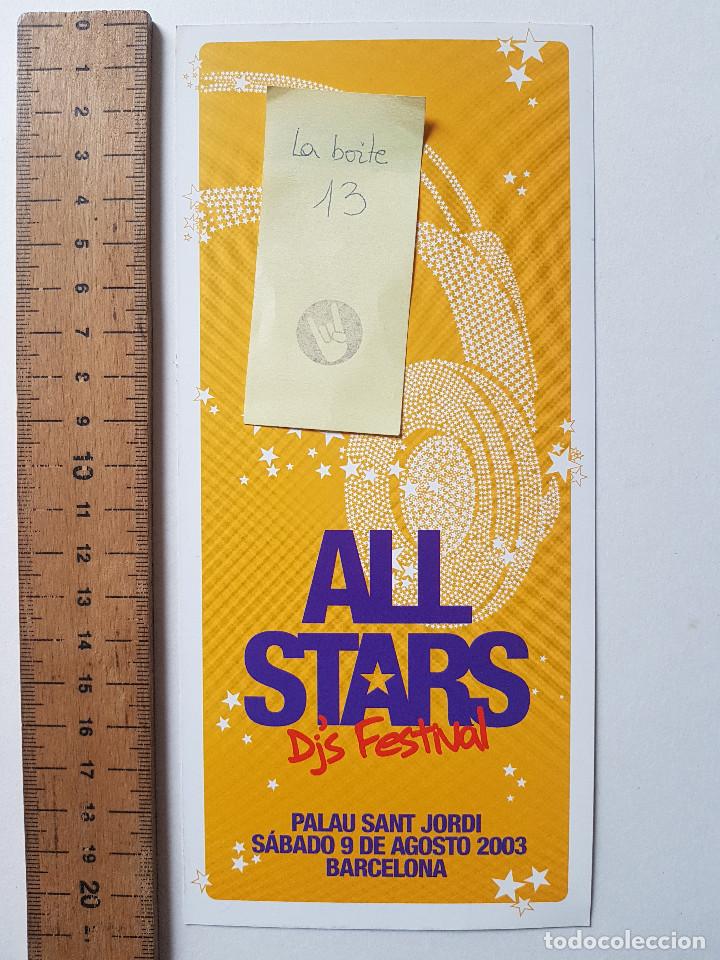 M&uacute;sica de colecci&oacute;n: FLYER ALL STARS DJS FESTIVAL ROGER SANCHEZ, ERICK MORILLO, BOB SINCLAIR..2003 BARCELONA