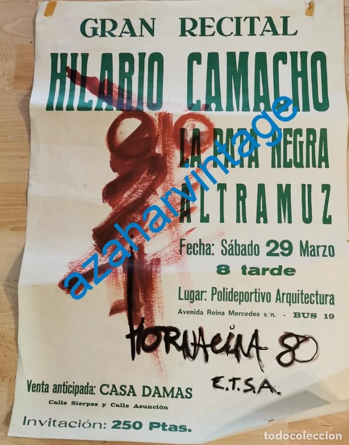 M&uacute;sica de colecci&oacute;n: SEVILLA , 1979, CARTEL CONCIERTO HILARIO CAMACHO, PATA NEGRA, ALTRAMUZ, MUY RARO, 43X59 CMS