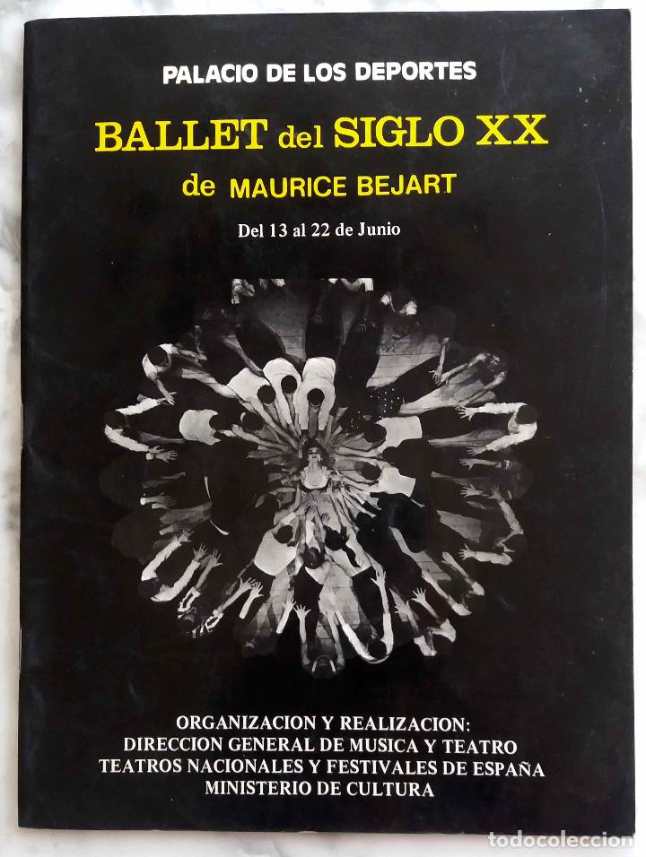 Musica di collezione: MAURICE BEJART, BALLET DEL SIGLO XX. PALACIO DE LOS DEPORTES MADRID, PROGRAMA DE MANO