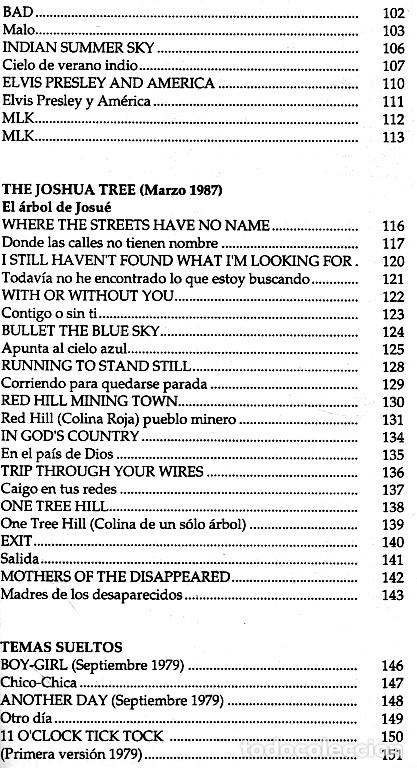 M&uacute;sica de colecci&oacute;n: �F1853 - U2. CANCIONES. LETRAS. - Foto 5