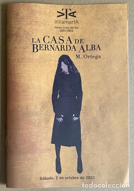 M&uacute;sica de colecci&oacute;n: LA CASA DE BERNARDA ALBA - &Oacute;PERA DE MIQUEL ORTEGA - PROGRAMA DE MANO - Foto 1
