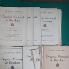 Música de colección: 48 PROGRAMAS PALACIO DE LA MUSICA - ORQUESTA MUNICIPAL DE BARCELONA - EDUARDO TOLDRA - AÑOS 1944-49. Lote 296787023