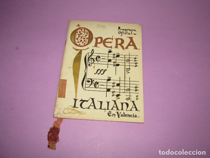 Musiksammlung: Antiguo Programa Temporada de &Oacute;PERA ITALIANA Teatro Principal de Valencia Octubre del A&ntilde;o 1942
