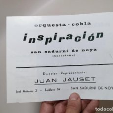 Música de colección: DIPTICO ORQUESTA COBLA INSPIRACION -SANT SADURNI DE NOYA 1966