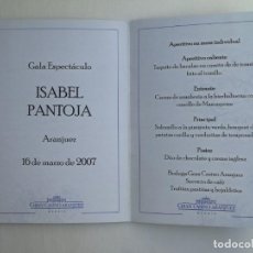 Música de colección: ISABEL PANTOJA – FOLLETO PROMOCIONAL DE GALA ESPECTÁCULO