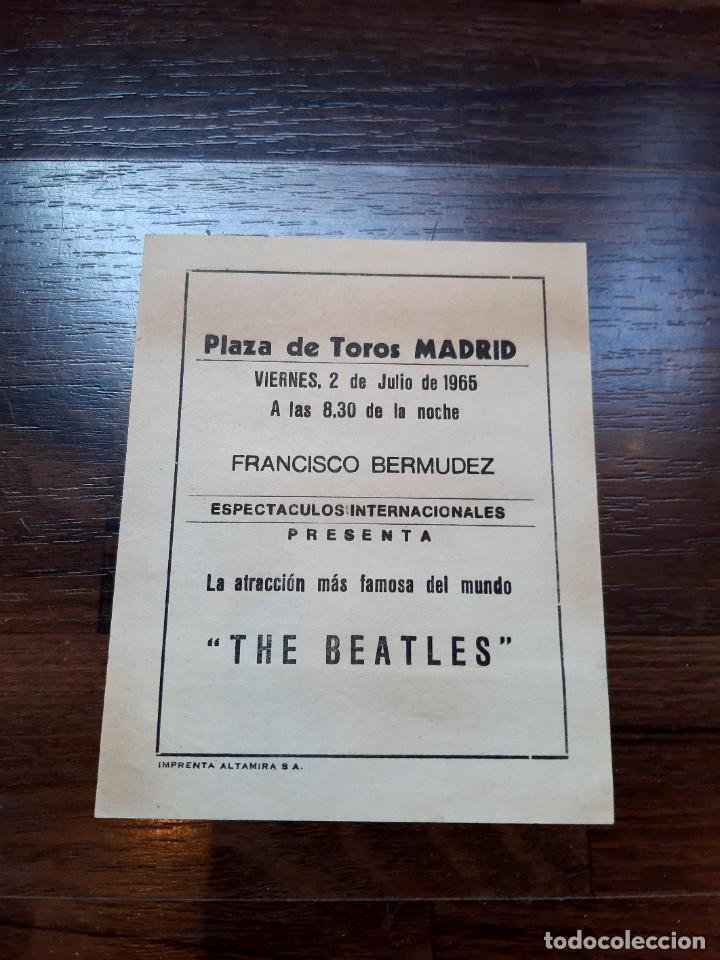 M&uacute;sica de colecci&oacute;n: THE BEATLES FOLLETO DE MANO IMPRESO ORIGINAL DEL CONCIERTO EN MADRID EL DIA 2 DE JULIO DE 1965 (GBM)
