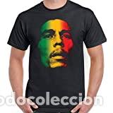 M&uacute;sica de colecci&oacute;n: T-Shirt Junky Bob Marley Multicolore Face - Maglietta da Uomo Black Large - Junky