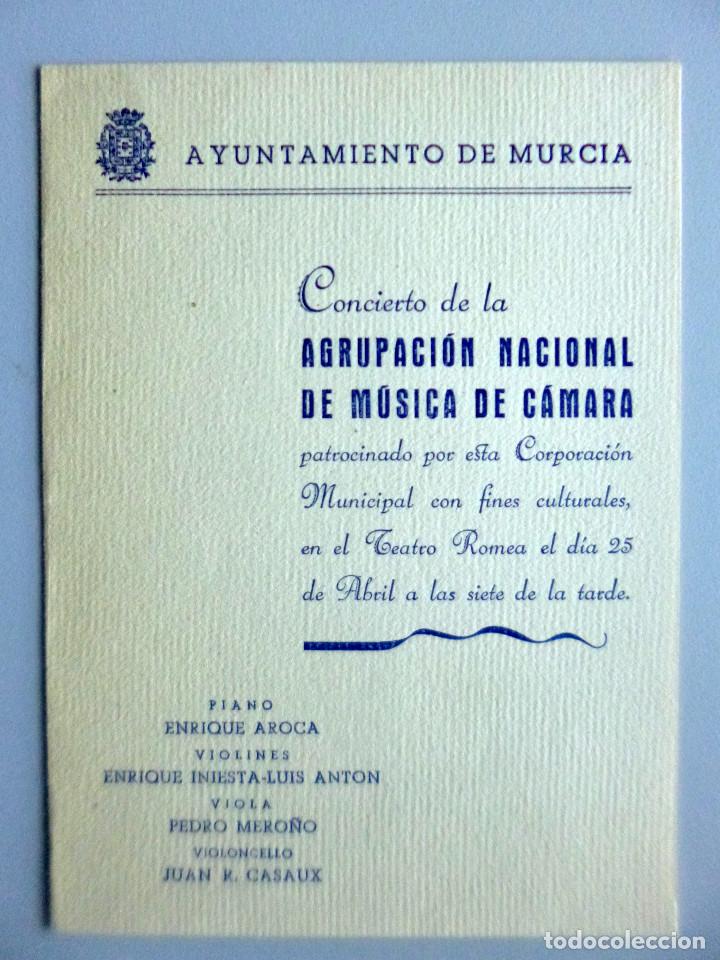 Collectible Music: PROGRAMA AGRUPACI&Oacute;N NACIONAL M&Uacute;SICA DE C&Aacute;MARA // AYUNTAMIENTO DE MURCIA // A&Ntilde;OS 40