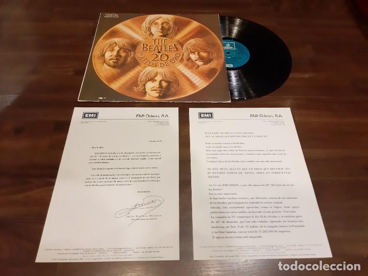 M&uacute;sica de colecci&oacute;n: THE BEATLES 20 EXITOS DE ORO DISCO Y 2 CIRCULARES PROMOCI&Oacute;N EMI ESPA&Ntilde;A A&Ntilde;OS 70 (GBM)