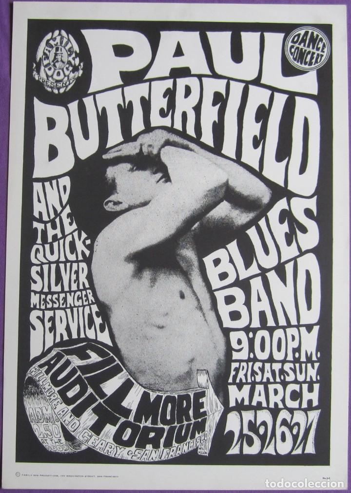 M&uacute;sica de cole&ccedil;&atilde;o: POSTER FAMILY DOG - FILLMORE: QUICKSILVER MESSENGER SERVICE, PAUL BUTTERFIELD BLUES BAND. 36x51 Cms.