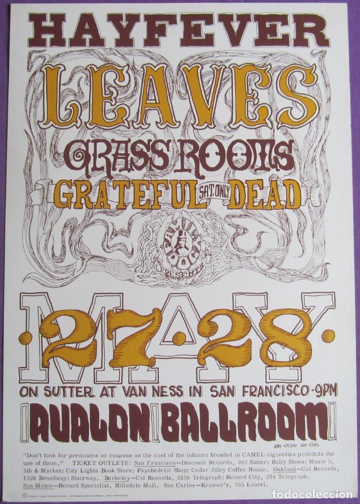 M&uacute;sica de cole&ccedil;&atilde;o: POSTER FAMILY DOG - AVALON BALLROOM: THE LEAVES, THE GRASS ROOTS, GRATEFUL DEAD. 36x51 Cms.