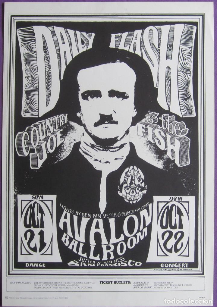M&uacute;sica de cole&ccedil;&atilde;o: POSTER FAMILY DOG - AVALON BALLROOM: DAILY FLASH, COUNTRY JOE & THE FISH. 36x52 Cms.