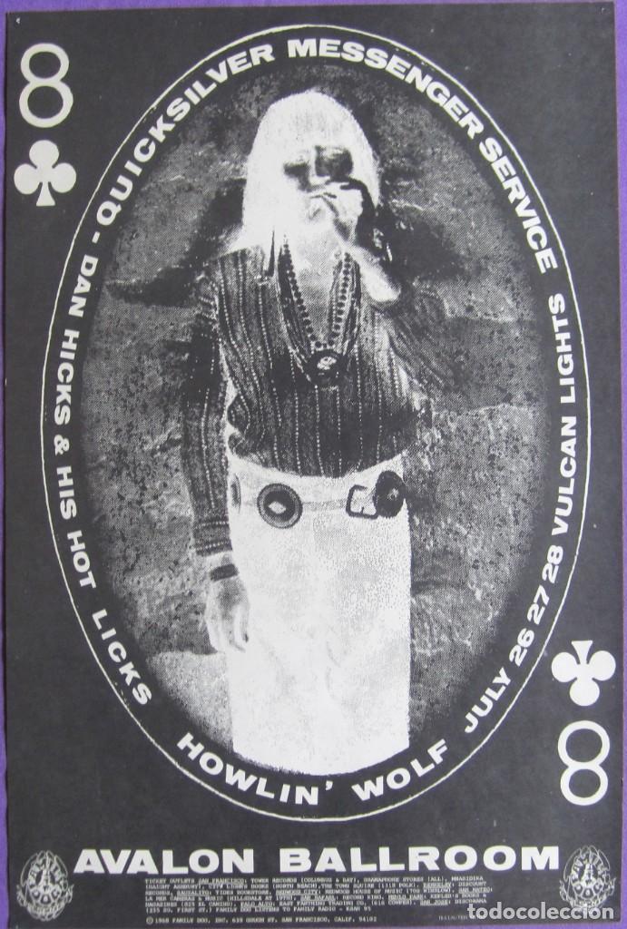 M&uacute;sica de cole&ccedil;&atilde;o: POSTER FAMILY DOG - AVALON BALLROOM: QUICKSILVER MESSENGER SERVICE, HOWLIN&acute; WOLF, DAN HICKS. 35x53