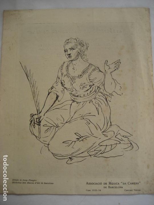 Collectible Music: Associaci&oacute; de Musica Da Camera de Barcelona. 1933-34. Dibuis de Josep Flaugier. Graf. Oliva
