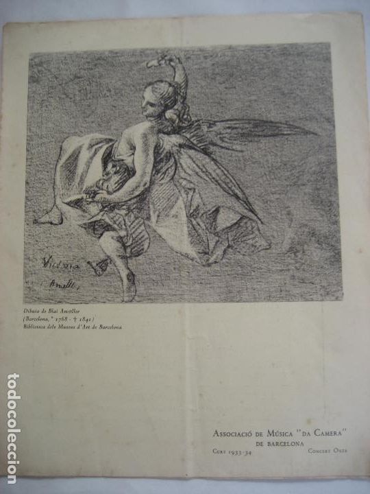 Collectible Music: Associaci&oacute; de Musica Da Camera de Barcelona. 1933-34. Dibuix de Blai Ametller. Graficas Oliva